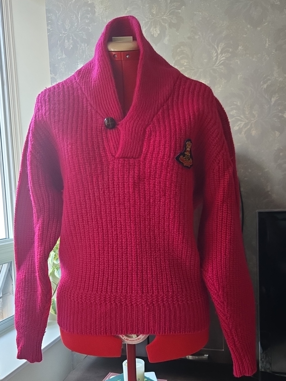 Vintage Wool Shawl Collar Knit Sweater